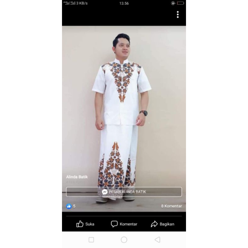 baju Koko setelan sarung dewasa