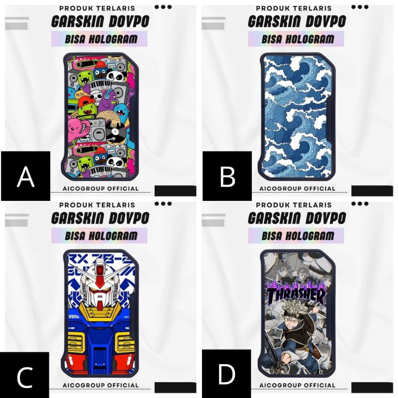 

GARSKIN SETIKER DOVPH0 HOLOGRAM DAN BIASA ANTI AIR BISA CUSTOM