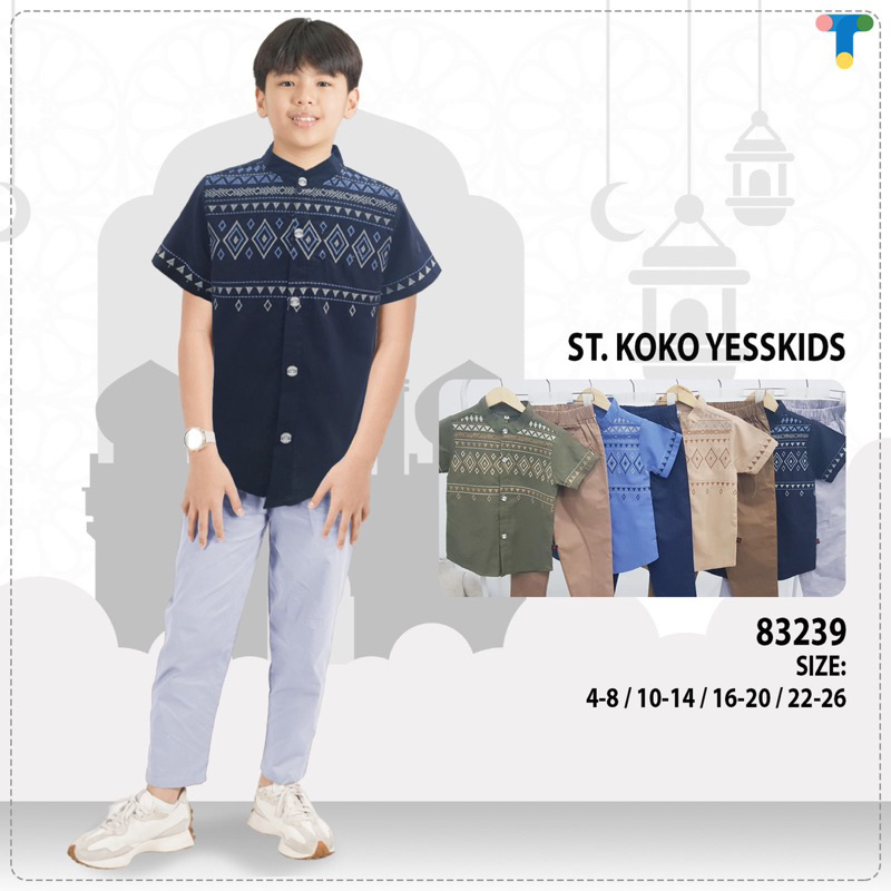 setelan koko bordir anak cowok brand yess kids tag 4-26