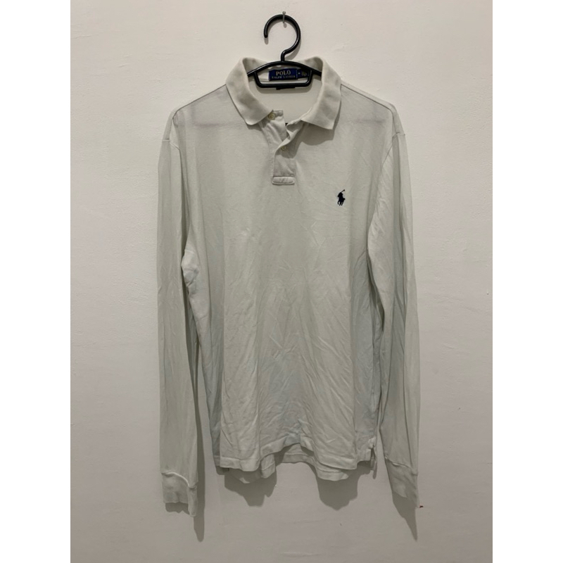 poloshirt lengan panjang putih polo ralph lauren second