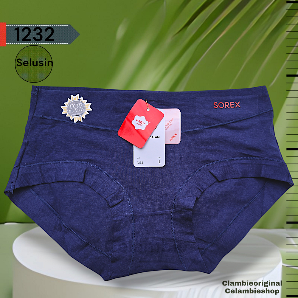 TERLARIS Celana Dalam Wanita Dewasa Sorex 12 Pcs Cd Sorex 1232 CD Wanita Premium Full Katun Tebal