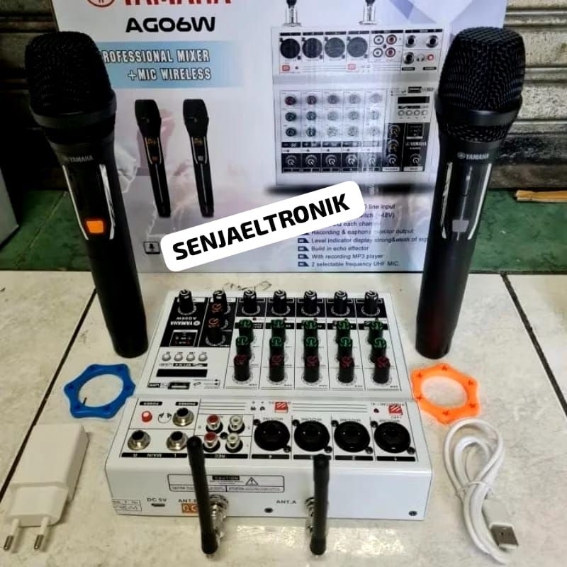 MIXER AUDIO AG06W AG 06W 6CH PLUS 2BH MIC WIRELESS MICROPHONE