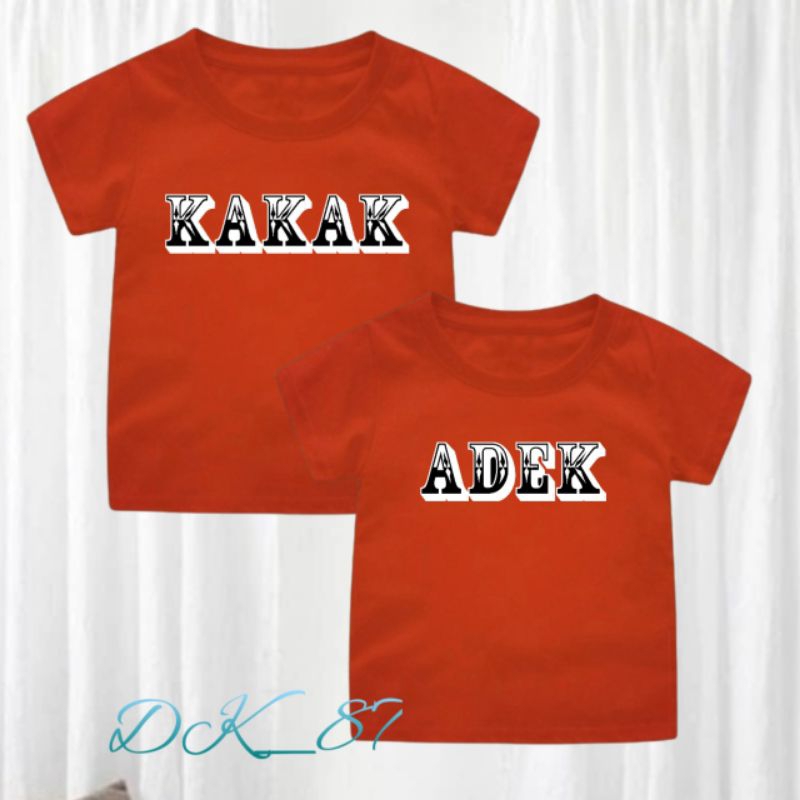 HOT DEALS (Harga Satuan)Kaos Anak Cewek Cowok Motif Kakak Adik Kaos Couple Oblong Anak Perempuan Dan
