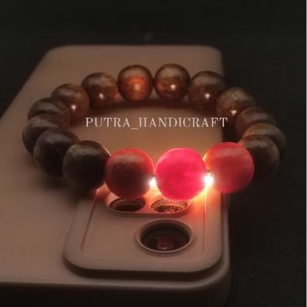 Gelang kesehatan kayu Akar Bahar tali arus asli serat emas 14mm/gelang couple/gelang pria/Gelang aka