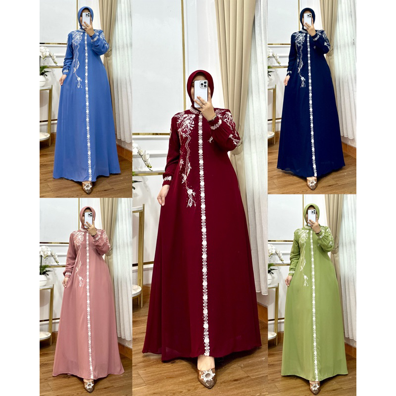 MARWAH DRESS BY MEDINA FASHION / GAMIS BORDIR PREMIUM SET HIJAB