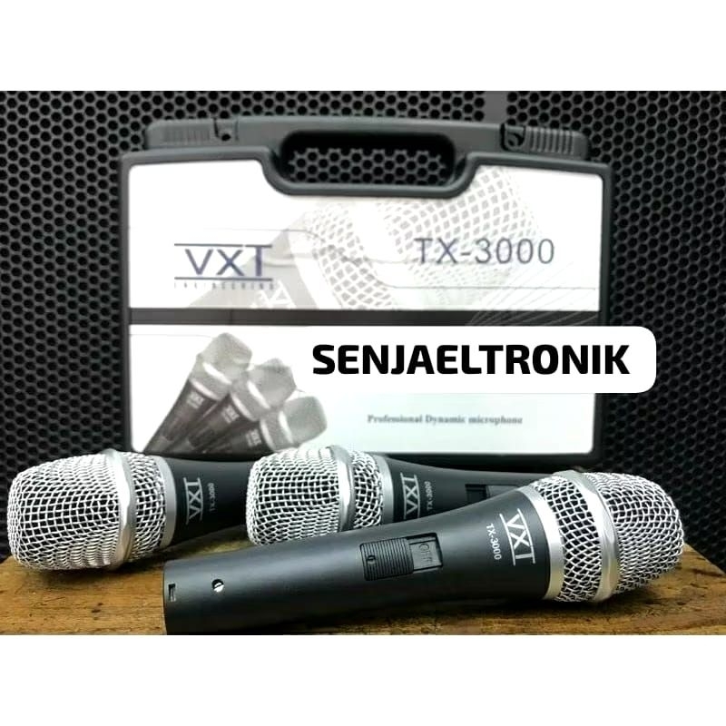 VXT MICROPHONE TX-3000 TX3000 TX 3000 3 MIC KABEL ORIGINAL Diskon