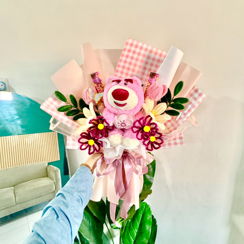 𝐏𝐀𝐏𝐄𝐑𝐔𝐒𝐇 [BBK01] Buket Boneka Karakter Lotso Kuromi Cinamonroll