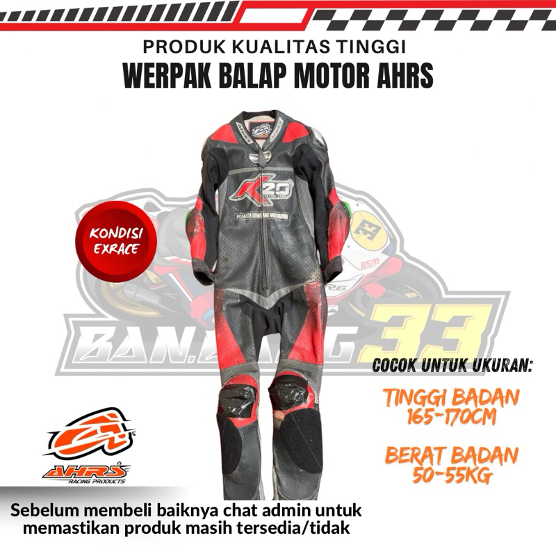 Werpak Balap Motor Merk AHRS(Hitam)
