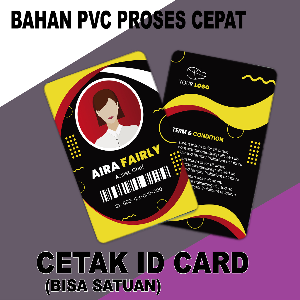 

iconic Pro - Cetak ID Card Bahan PVC Premium Anti Luntur || Kartu Member - Pelajar