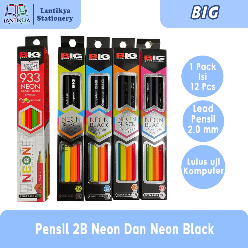 

Pensil 2B Neon 933 Dan Neon Black BIG 9203 (1Pack Isi 12Pcs)