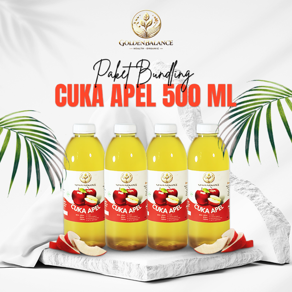 

[BUNDLING 4 PCS] Cuka Apel Original With Mother 500ml Apple Vinegar Murni Asli, Cuka Buah