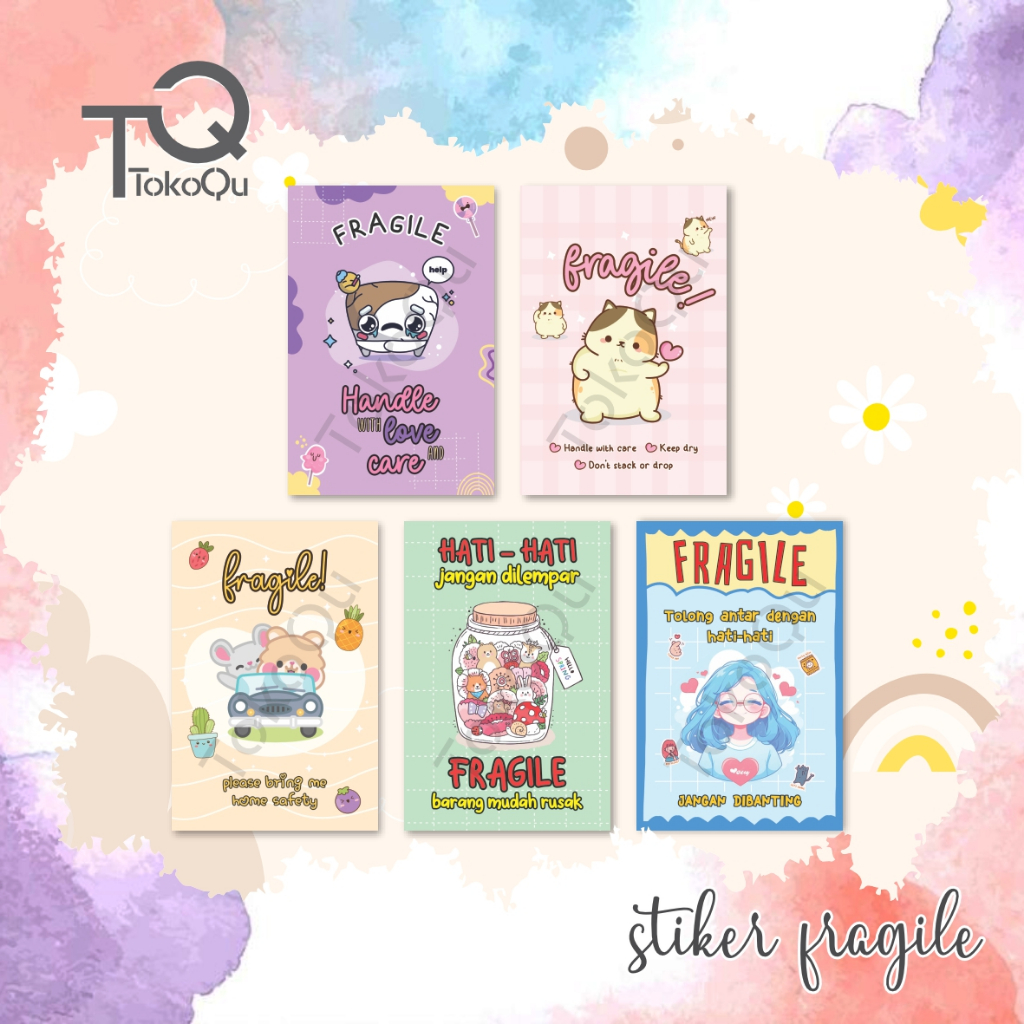 [20pcs]Stiker Fragile/Fragile Stiker/Stiker Fragile lucu/Stiker Fragile unik NEW