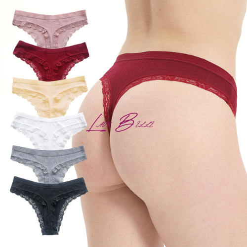 LAVIBELLE - Underwear Lingerie Wanita Celana Dalam CD Cewek Model Thong Renda Cantik Premium - PDW25