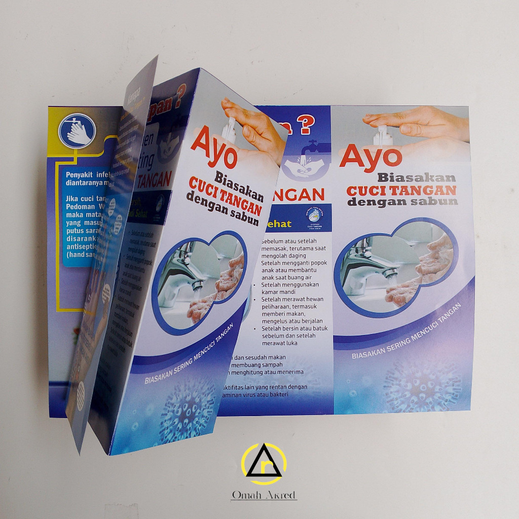 

Leaflet Ayo Biasakan Cuci Tangan - Leaflet Biasakan Sering Mencuci Tangan - Brosur