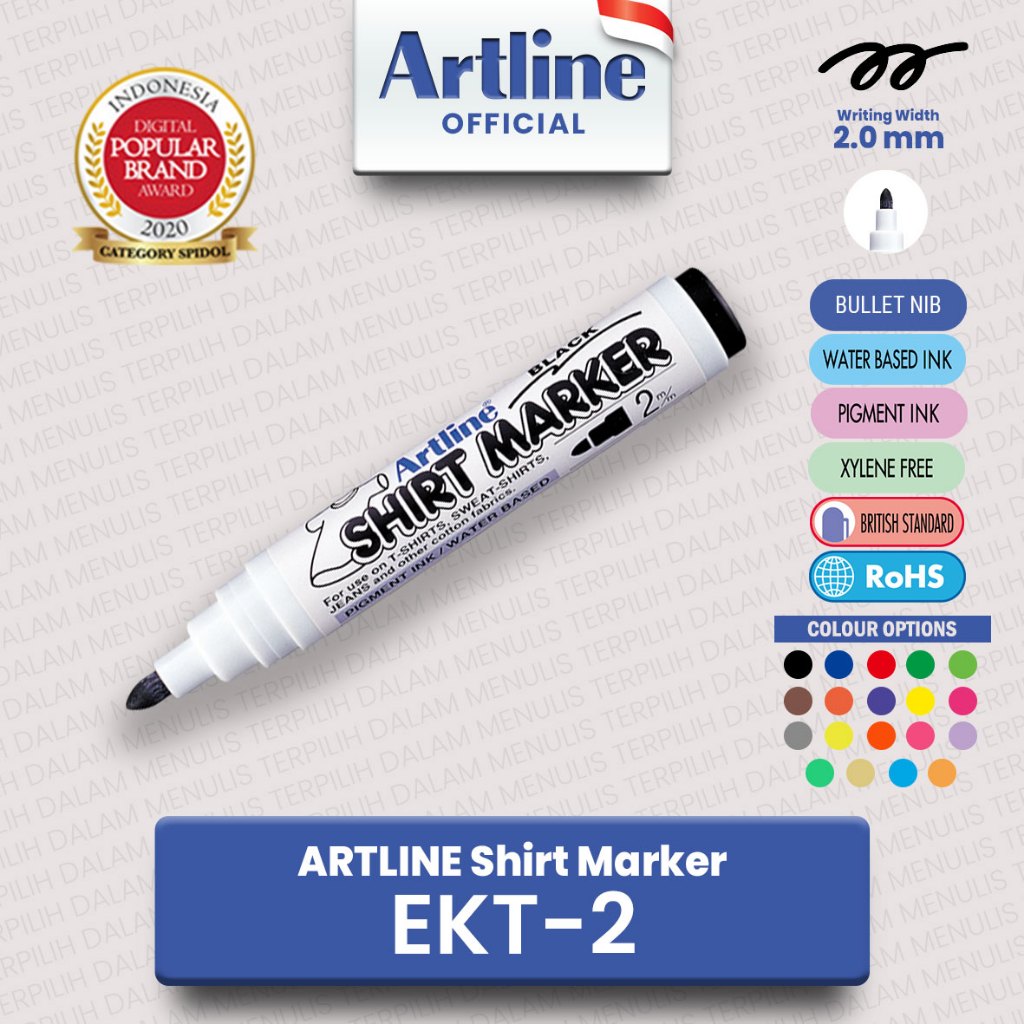

(LIVE) ARTLINE Spidol Kain Shirt Fabric Marker EKT-2 2