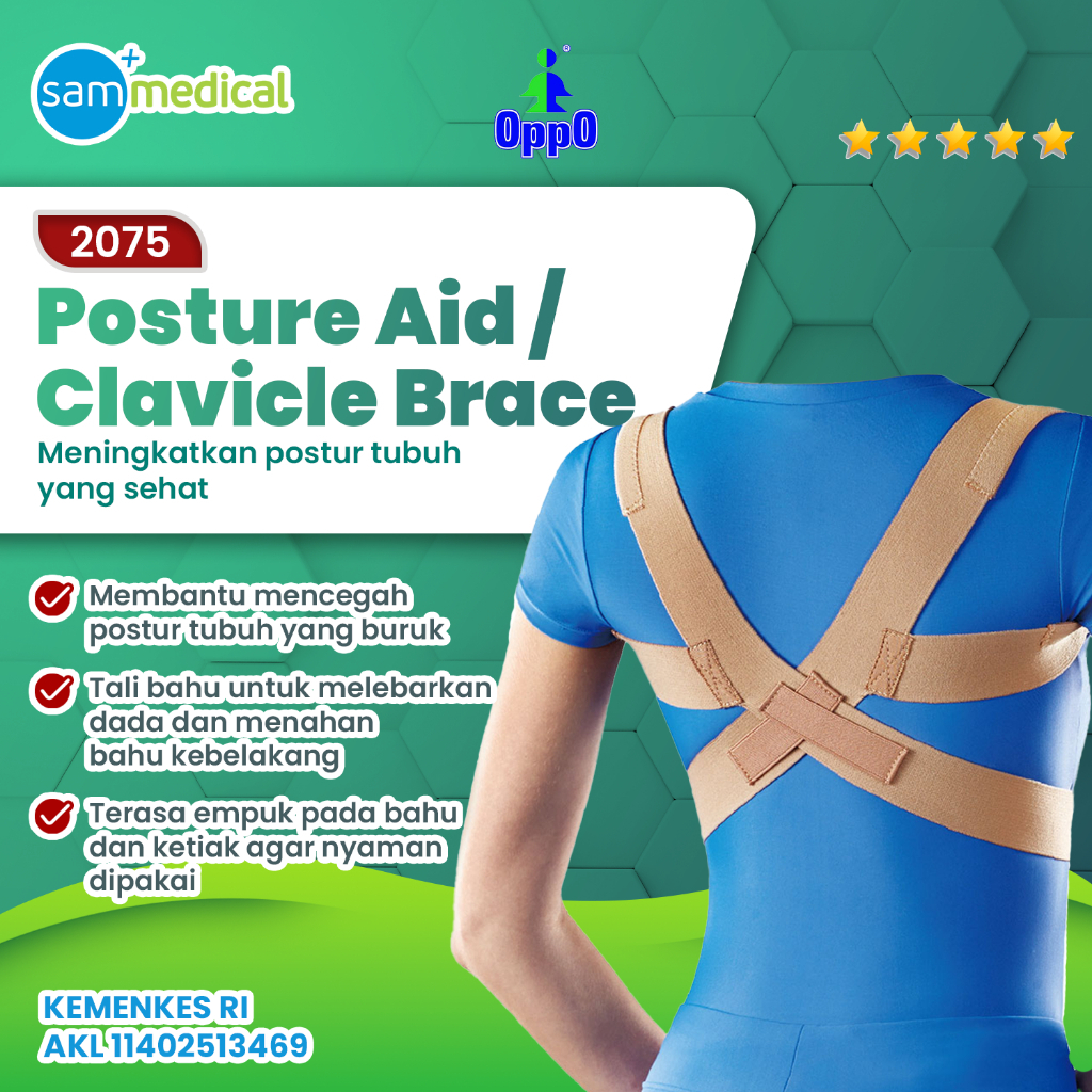 Oppo 2075  Penyangga Bahu Elastis / Clavical Brace / Deker Bahu Bungkuk Elastis / Penegak Pundak