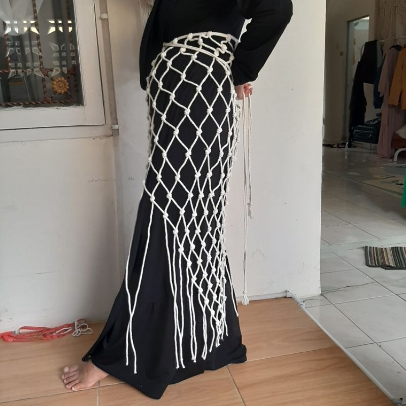 Macrame Skirt Rok Estetik Bohemian