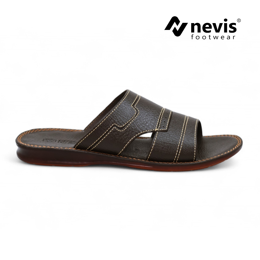 Sandal Pria Slop Nevis ABBAS Sendal Kulit Casual Santai Cowok Keren