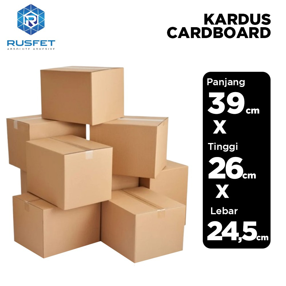 

Karton Polos/Kardus Packing/Kotak Dus Pengiriman 39 x 26 x 24.5 Packaging Single Wall Kardus Polos