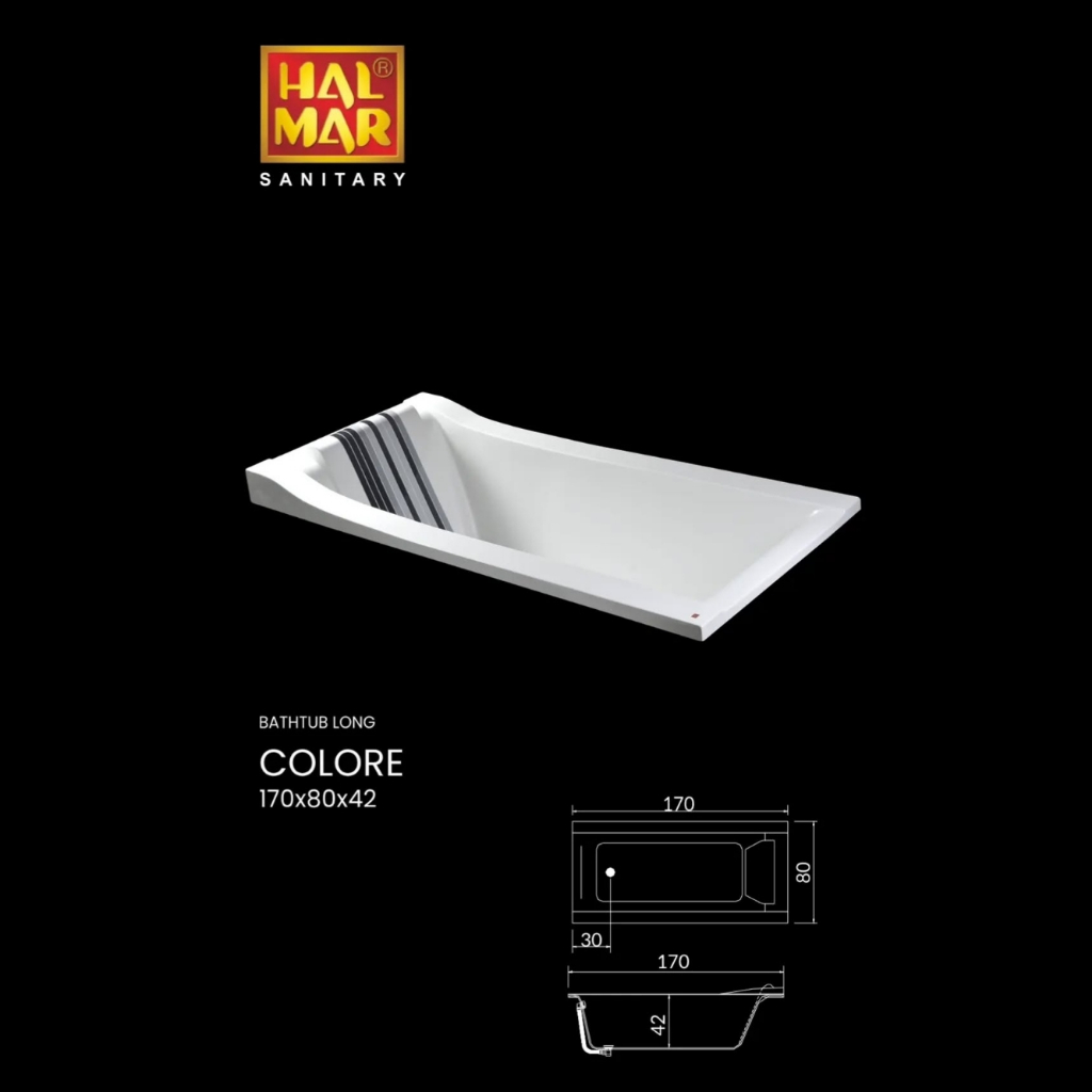 Halmar Bathtub Long Type Colore Bahan Marble