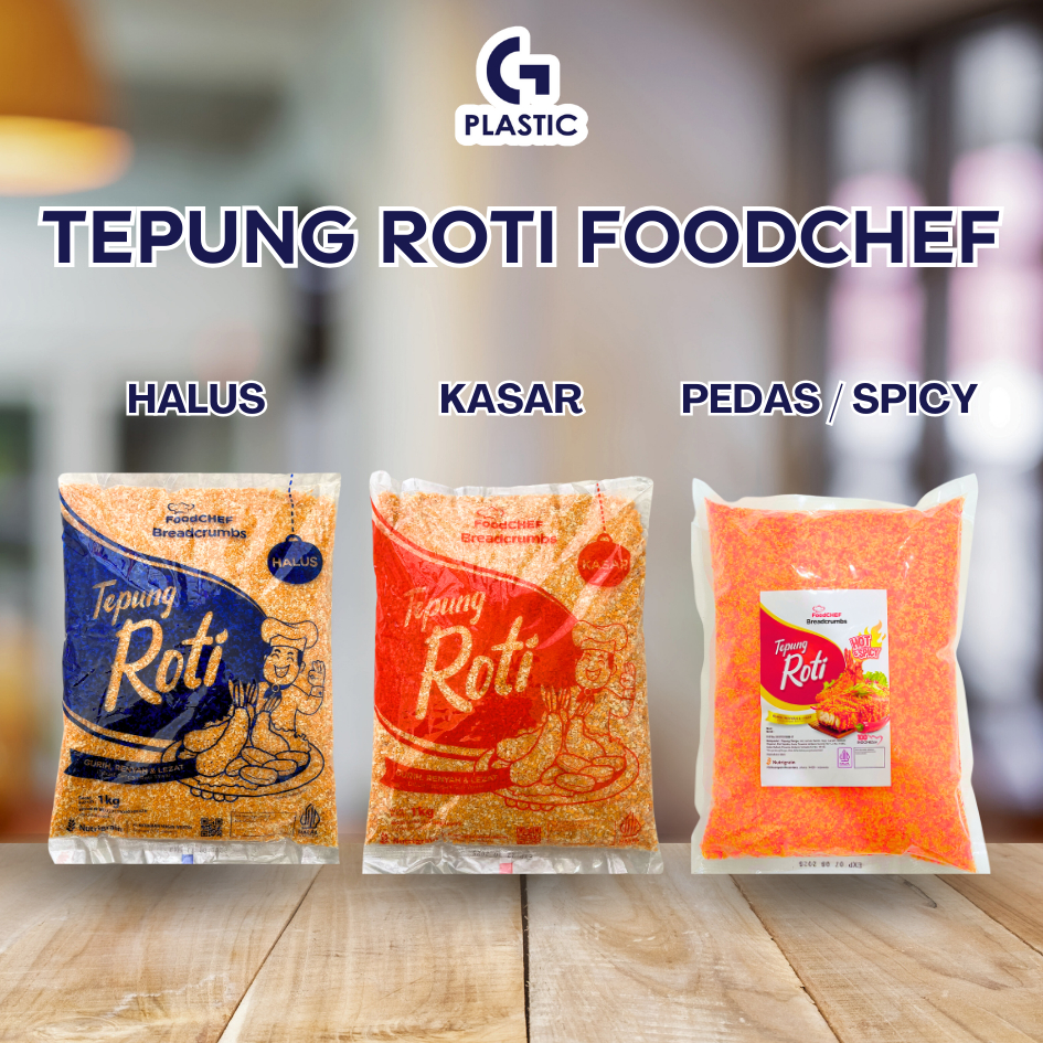 

Foodchef Tepung Roti 1kg - Bread Crumbs Panir Halus Kasar Pedas Premium Halal