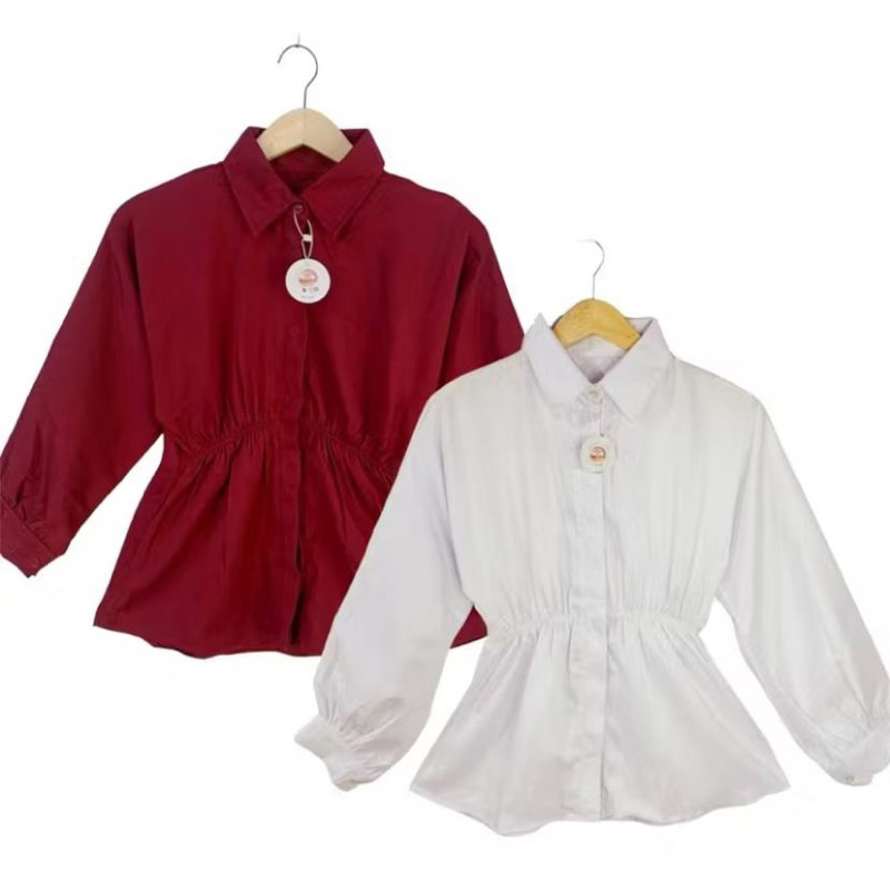 Ginela Kemeja oversize anak perempuan 9-14 tahun/ Atasan anak perempuan 9-14 tahun/ kemeja anak pere