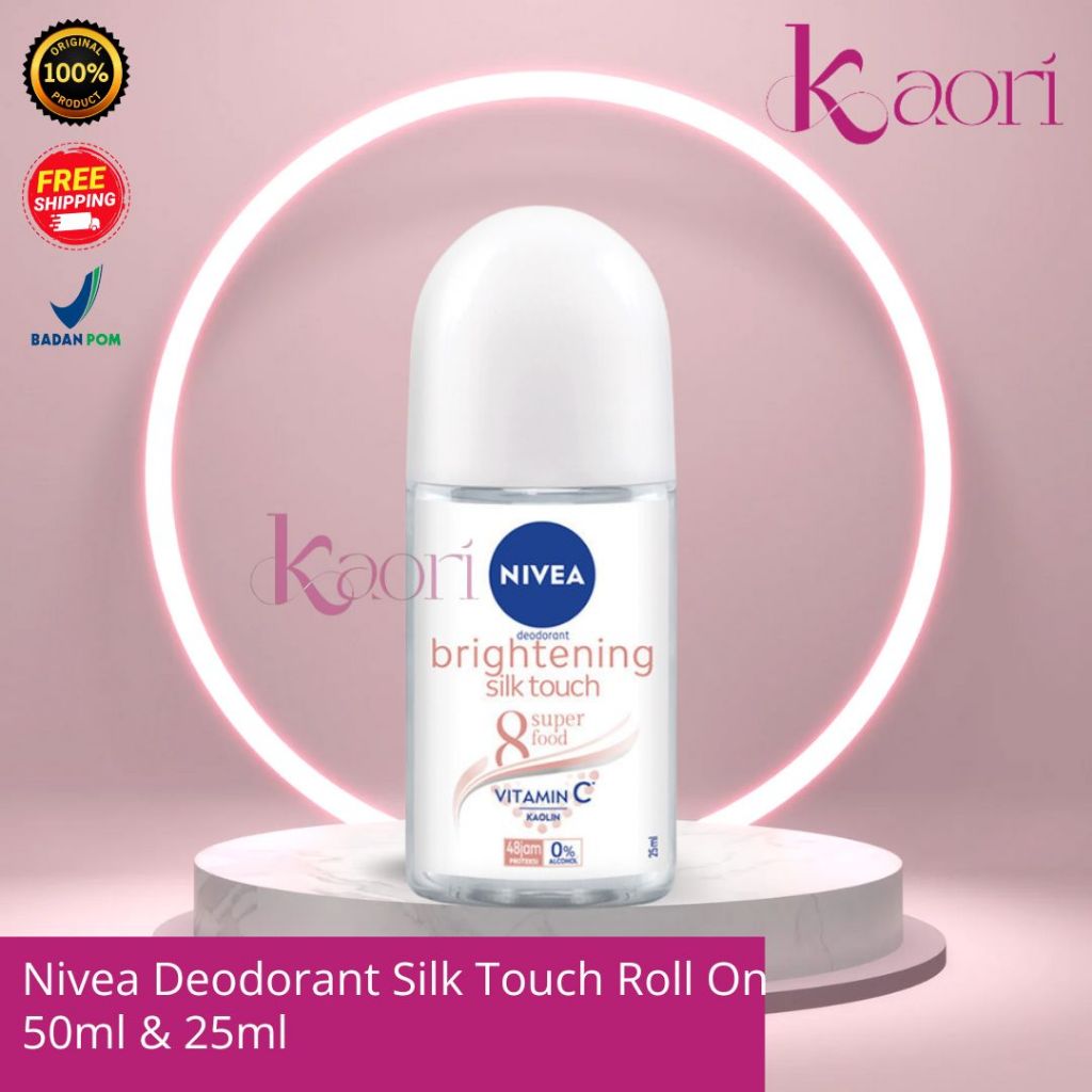 *KAORI* NIVEA Deodorant Roll On Brightening Silk Touch 25ml & 50ml - Mencerahkan & kulit ketiak halu