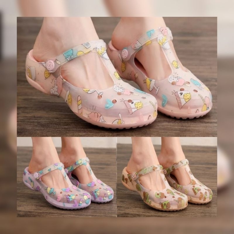 Sandal Veblen Wanita / Sandal Veblen Maryjane Motif Ice Cream / Veblen MJ Motif Wanita