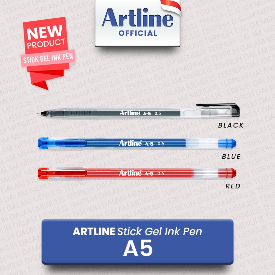 

PENA / PULPEN ARTLINE Stick Gel Ink Pulpen 0.5 mm A5 Ballpoint Segitiga / Bolpen Segitiga Artline