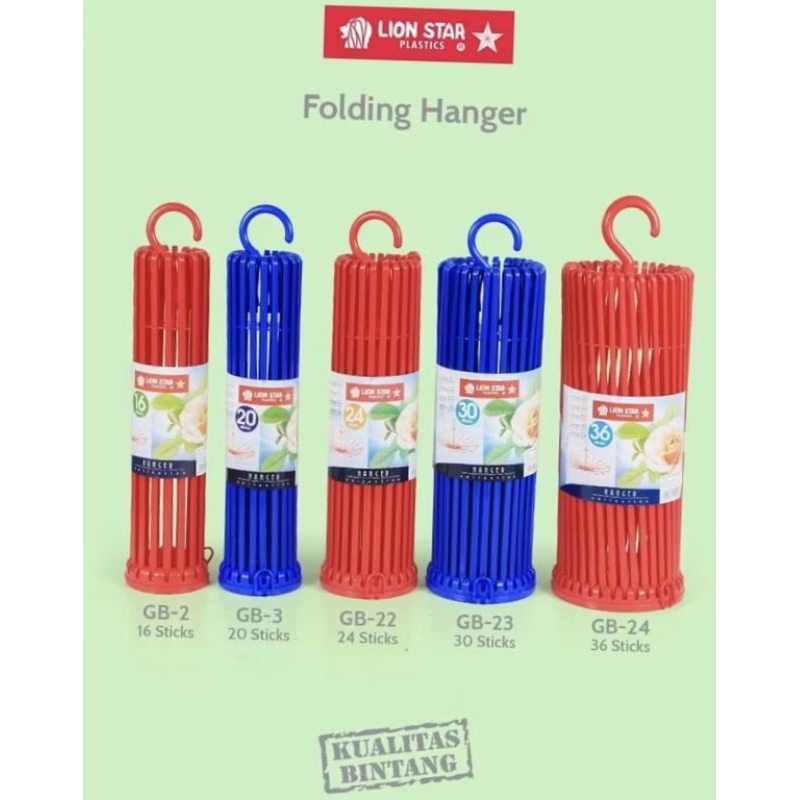 FOLDING HANGER GANTUNGAN BAJU BULAT LION STAR