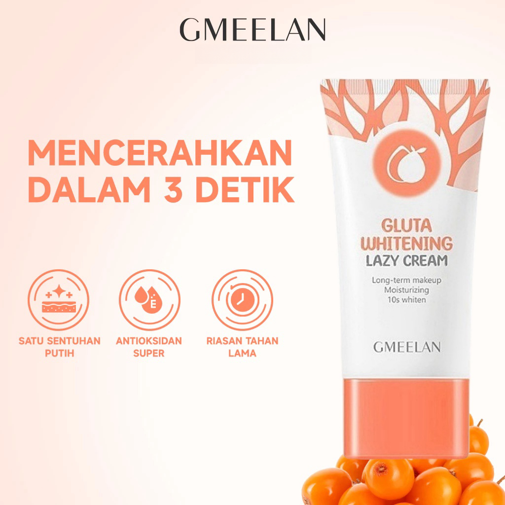 【Beli 3 Gratis 2】GMEELAN Gluta Whitening Lazy Cream Day Cream Pemutih Wajah 30g