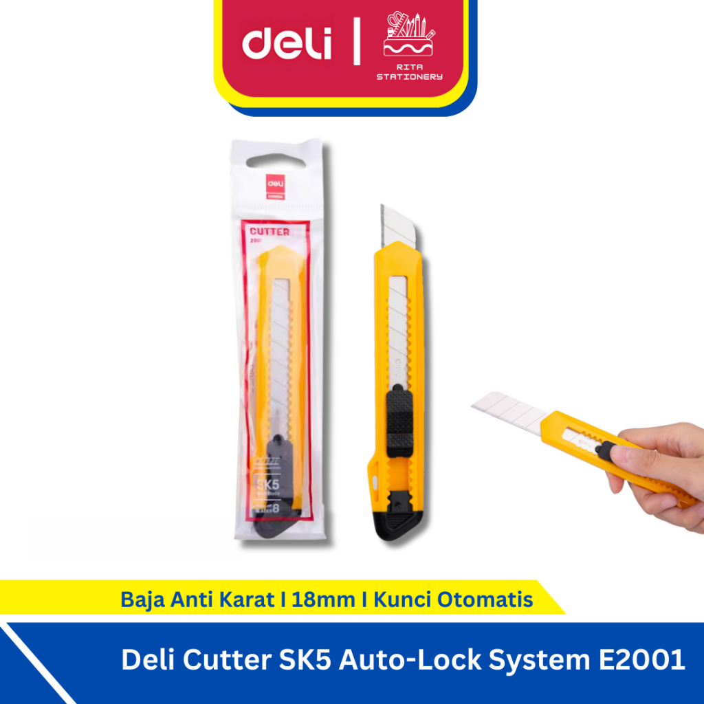 

Deli Cutter / Pisau Pemotong SK5 Auto-Lock System E2001
