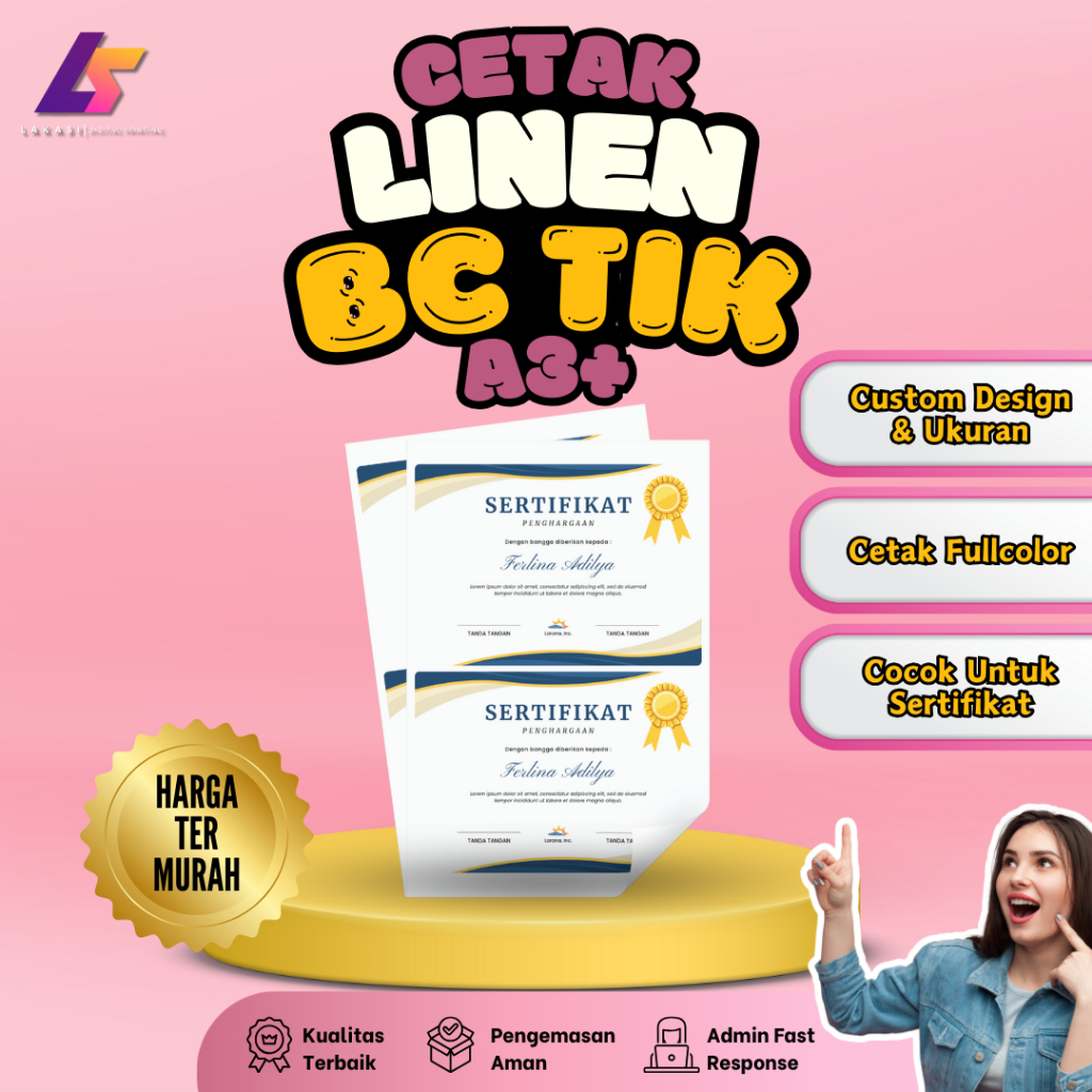 

Cetak Linen / BC tik A3+ | Cetak Serifikat