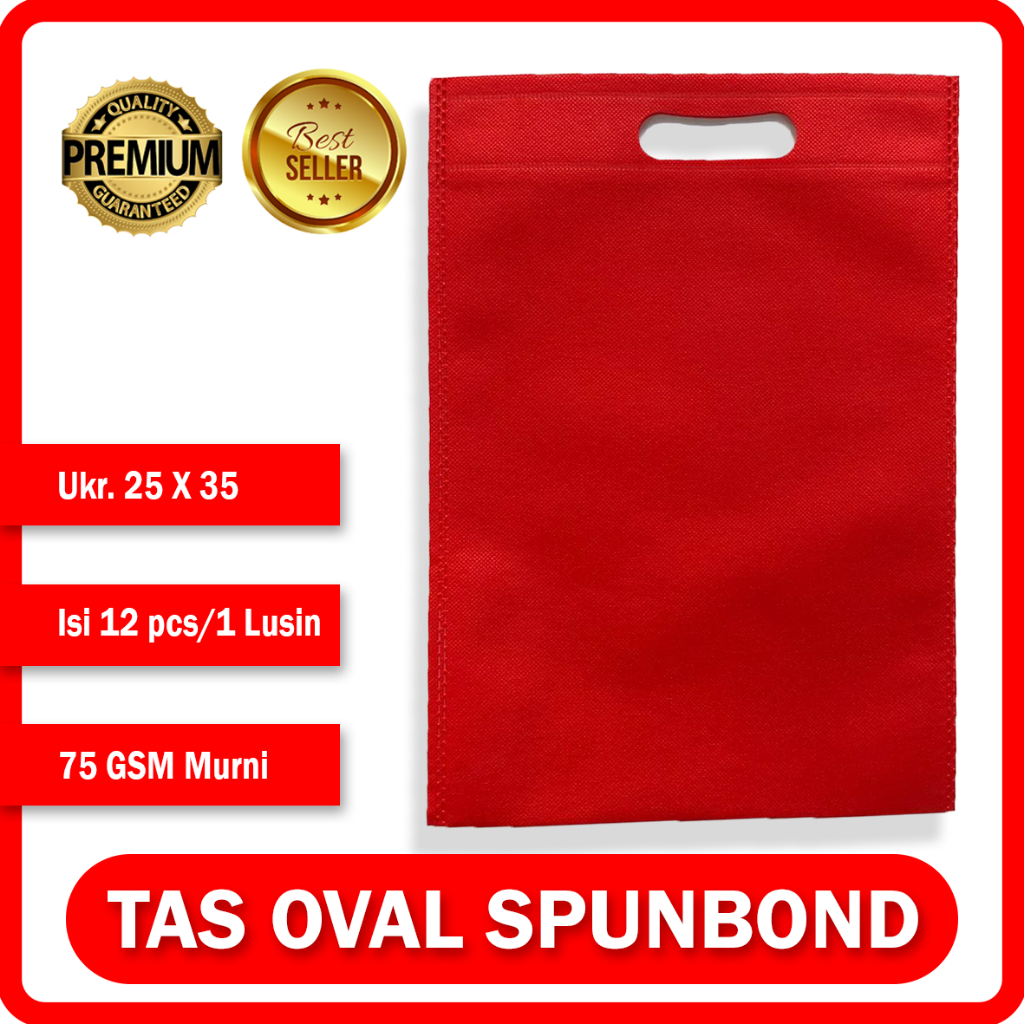 

TAS SOUVENIR - SPUNBOUND OVAL 25CMX35CM MERAH