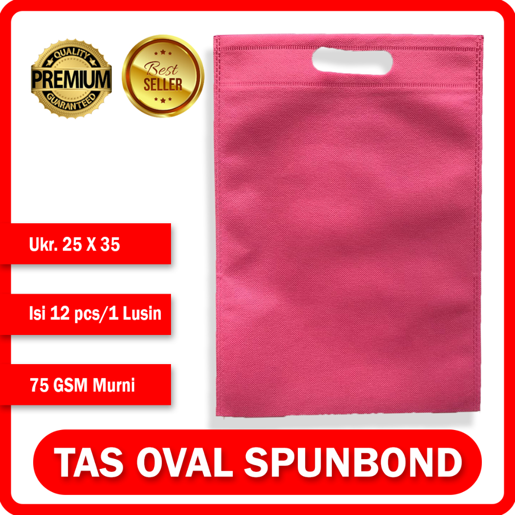 

TAS SOUVENIR - SPUNBOUND OVAL 25CMX35CM PINK