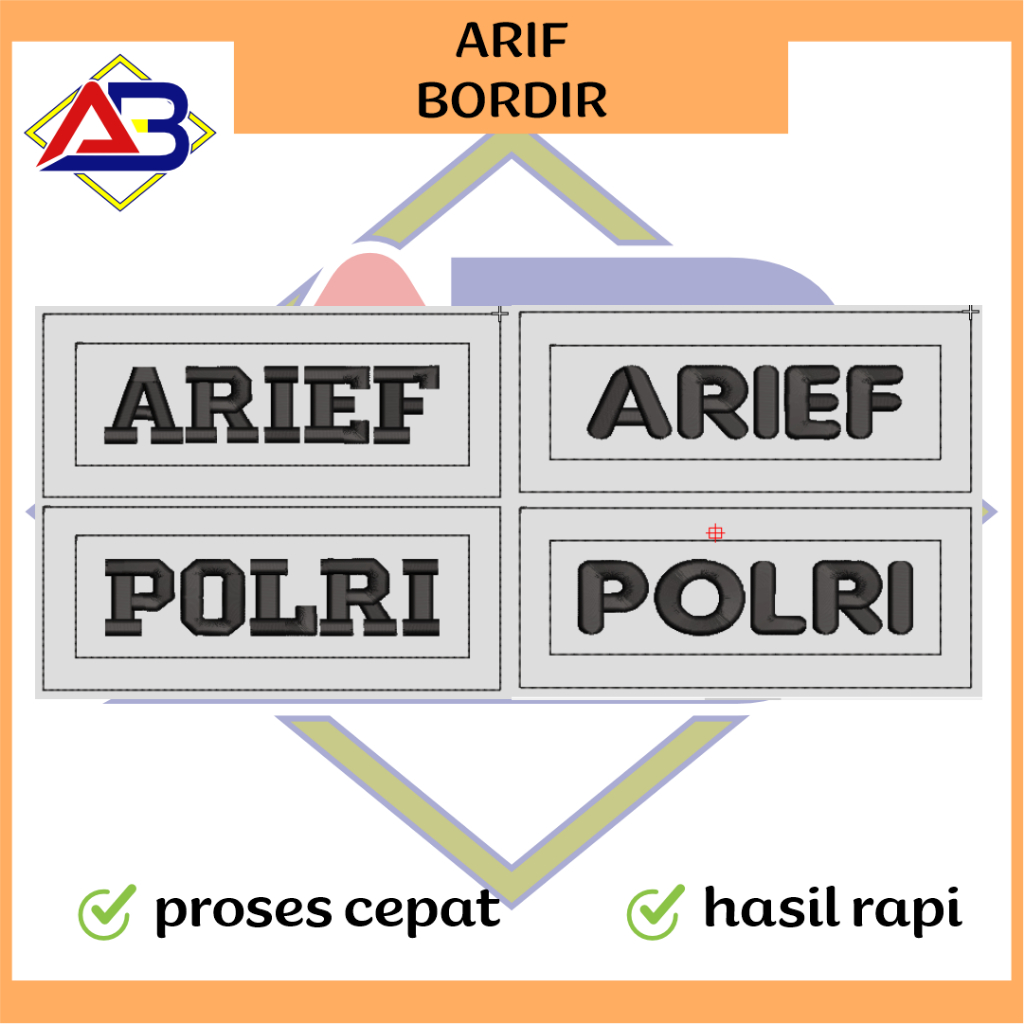 Bordir Nama Polri Polisi Timbul