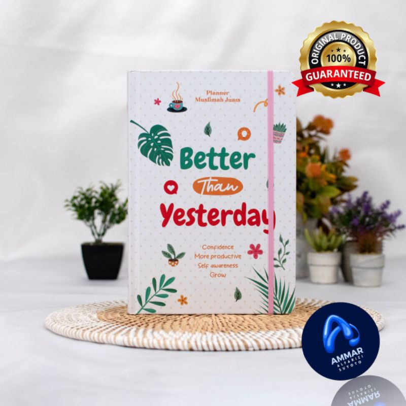 

Buku diary Jurnal Catatan Notebook Harian Muslimah Aesthetic Better Than Yesterday dan Sticker
