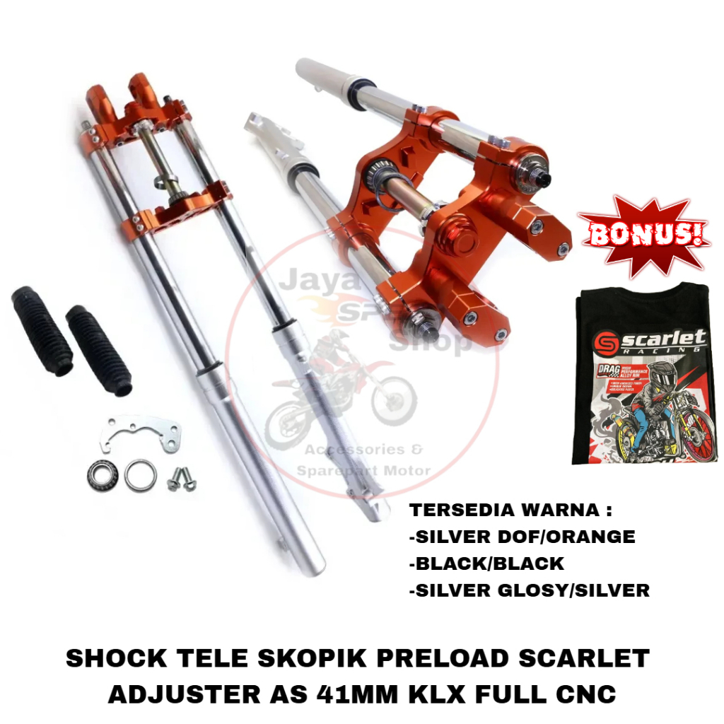 Scarlet Racing - Shock Tele Preload Adjuster As 41 mm KLX Dtracker Full CNC USD upside down shock de