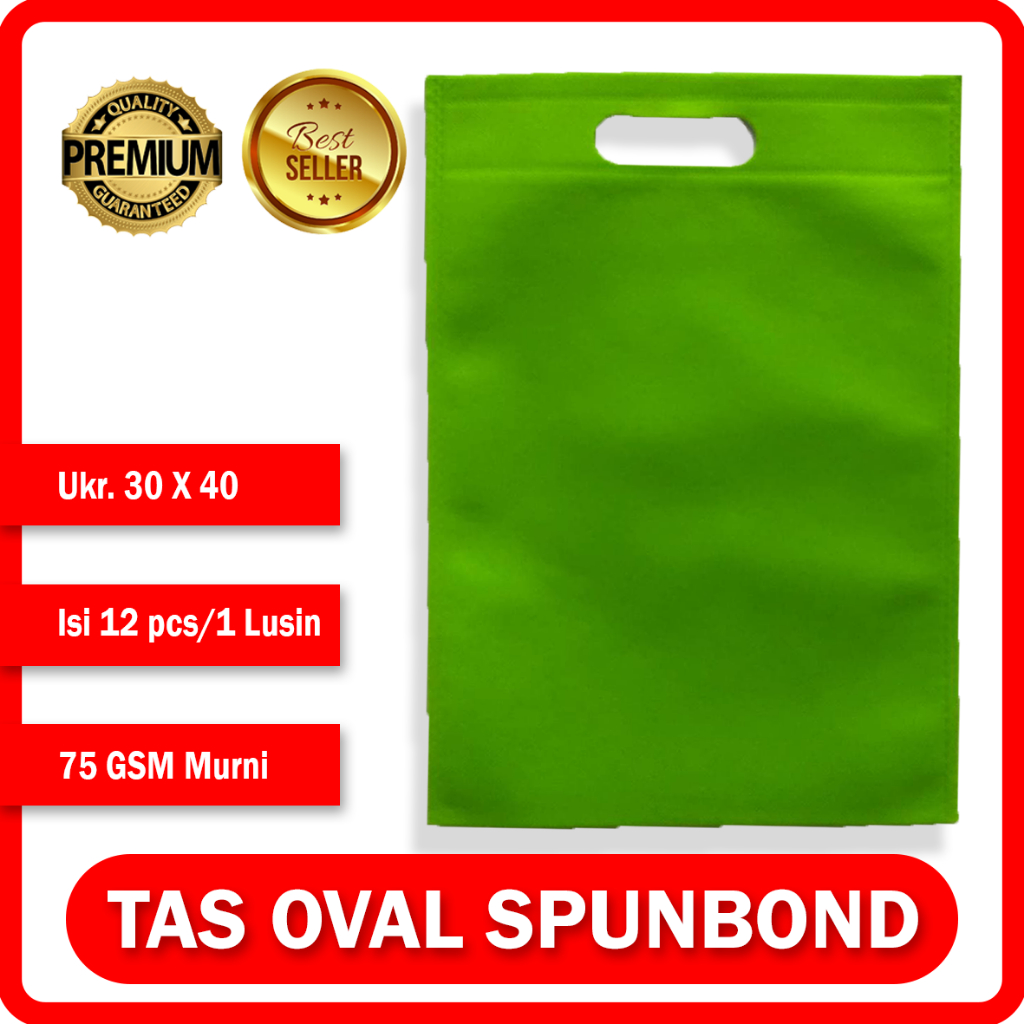 

TAS SOUVENIR - SPUNBOUND OVAL 30CMX40CM HIJAU MUDA