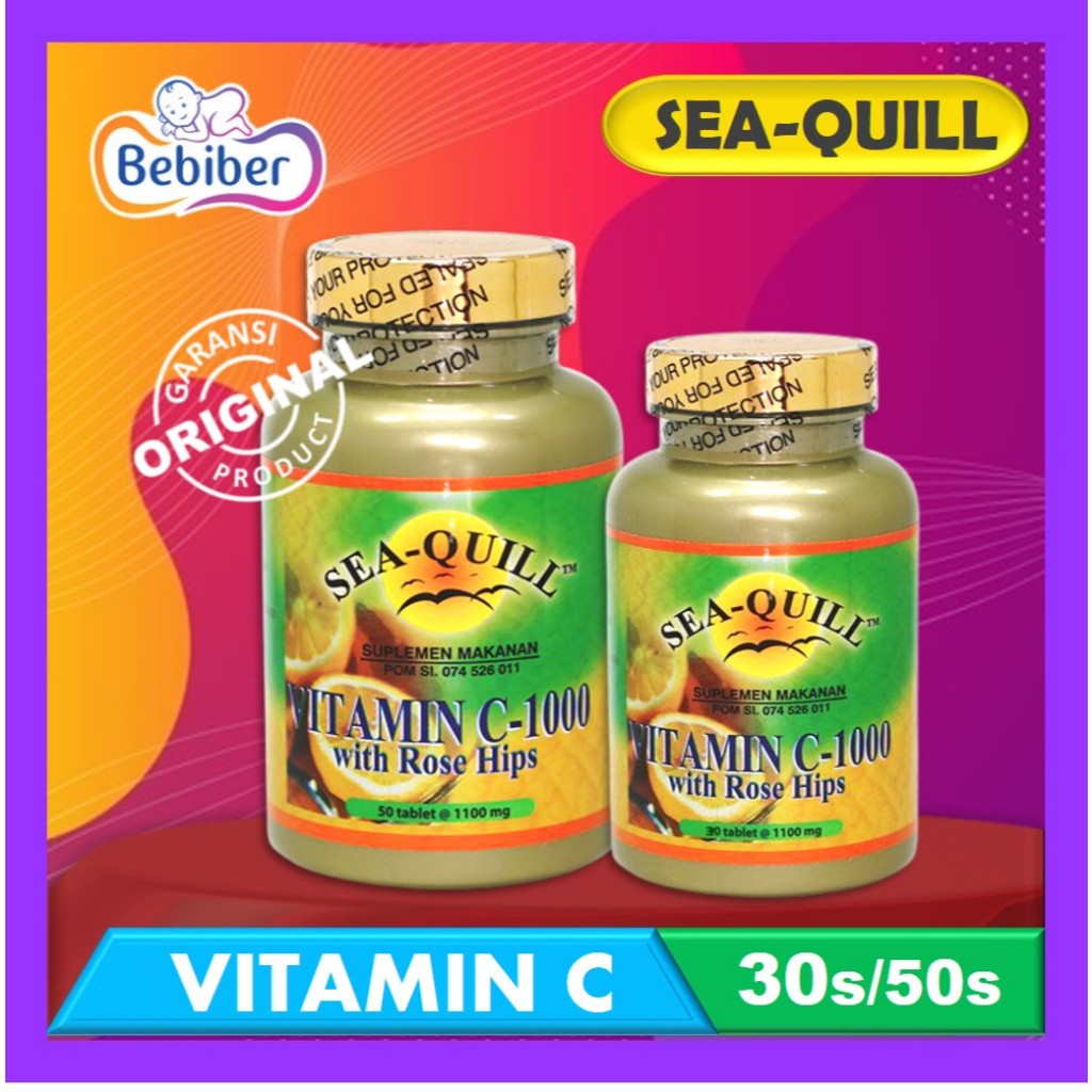 Sea-Quill Vitamin C 1000 Isi 30s & 50s - Sea Quill - Seaquill - Vitamin Daya Tahan Tubuh - Bebiber