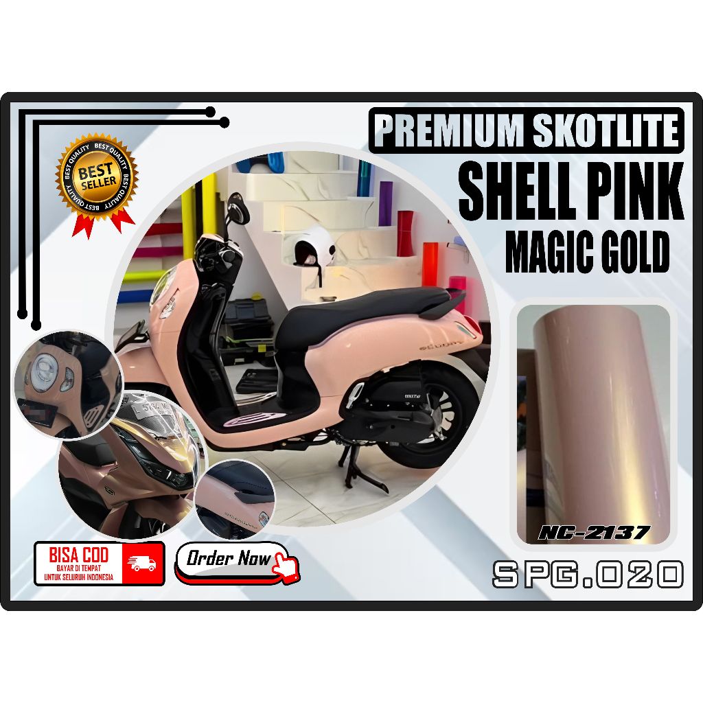 Stiker skotlite Shell Pink Gold Nicai-2147 premium SPG.020
