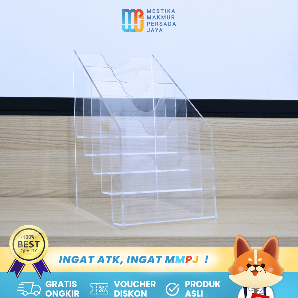 Rak Brosur Acrylic 5 Tingkat A5 – Display Elegan untuk Brosur, Leaflet, dan Katalog 5839529