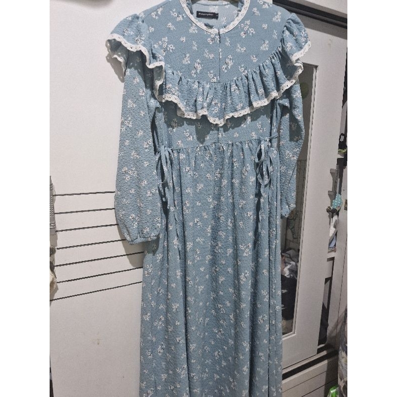 Gamis biru motif ruffle by iwearmysha (PL)