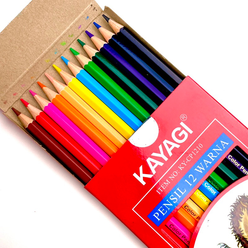 

KAYAGI 12 Color Pencil/ Pensil Warna 12 Warna Super Quality KY-CP1210