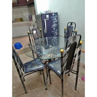 Meja Makan Kaca Bulat type Belgia