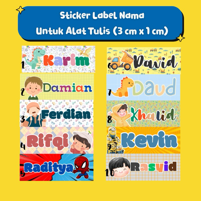 

Sticker Label Pensil Pulpen isi 100