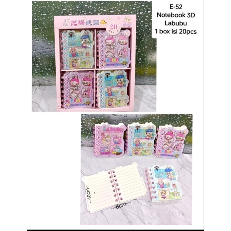 

1 BOX NOTEBOOK LABUBU HOLOGRAM 3D ISI 20