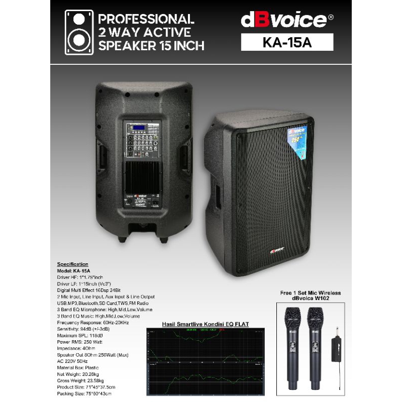 Speaker Aktif dBvoice KA-15A 15 Inci, Suara Jernih dan Kencang