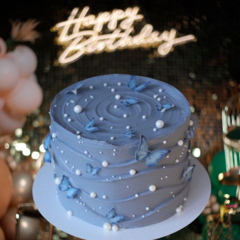 

blue cake butterfly