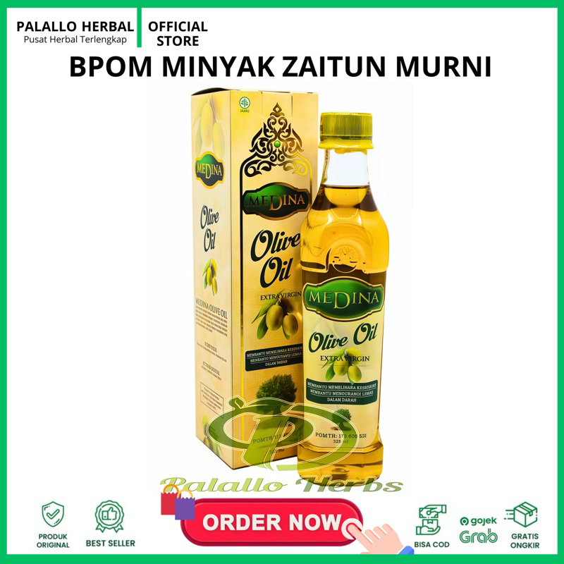 

BPOM Minyak Zaitun Medina 325 ML Extra Virgin Olive Oil Minyak Zaitun Murni Rendah Kolesterol